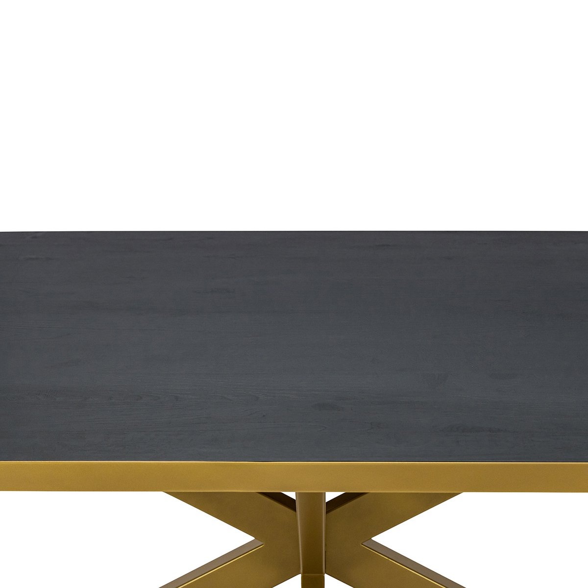 KantoormeubelenPlus Stalux Plat ovale eettafel 'Noud' 210 x 100, kleur goud / zwart eiken