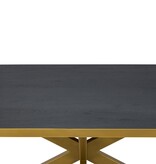 KantoormeubelenPlus Stalux Plat ovale eettafel 'Noud' 180 x 100, kleur goud / zwart eiken