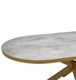 KantoormeubelenPlus Stalux Plat ovale eettafel 'Noud' 210 x 100, kleur goud / beton