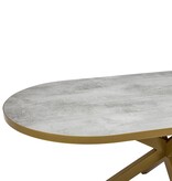 KantoormeubelenPlus Stalux Plat ovale eettafel 'Noud' 240 x 100, kleur goud / beton