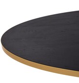 KantoormeubelenPlus Stalux Ovale eettafel 'Mees' 180 x 100cm, kleur goud / zwart eiken