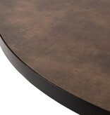 KantoormeubelenPlus Stalux Ronde eettafel 'Daan' 148cm, kleur zwart / lederlook bruin
