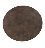 KantoormeubelenPlus Stalux Ronde eettafel 'Daan' 148cm, kleur zwart / lederlook bruin