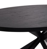 KantoormeubelenPlus Stalux Ovale eettafel 'Mees' 240 x 110cm, kleur zwart / zwart eiken