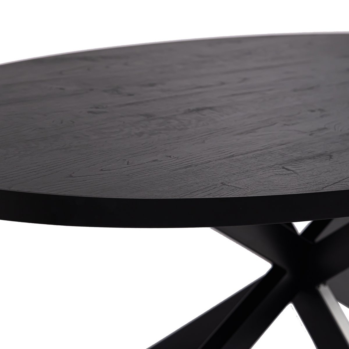 KantoormeubelenPlus Stalux Ovale eettafel 'Mees' 240 x 110cm, kleur zwart / zwart eiken