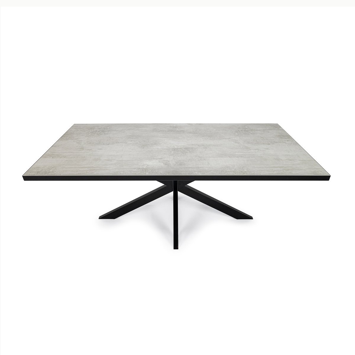 KantoormeubelenPlus Stalux Eettafel 'Gijs' 180 x 100cm, kleur zwart / beton
