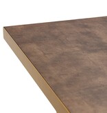 KantoormeubelenPlus Stalux Eettafel 'Roos' 200 x 100cm, kleur goud / lederlook bruin