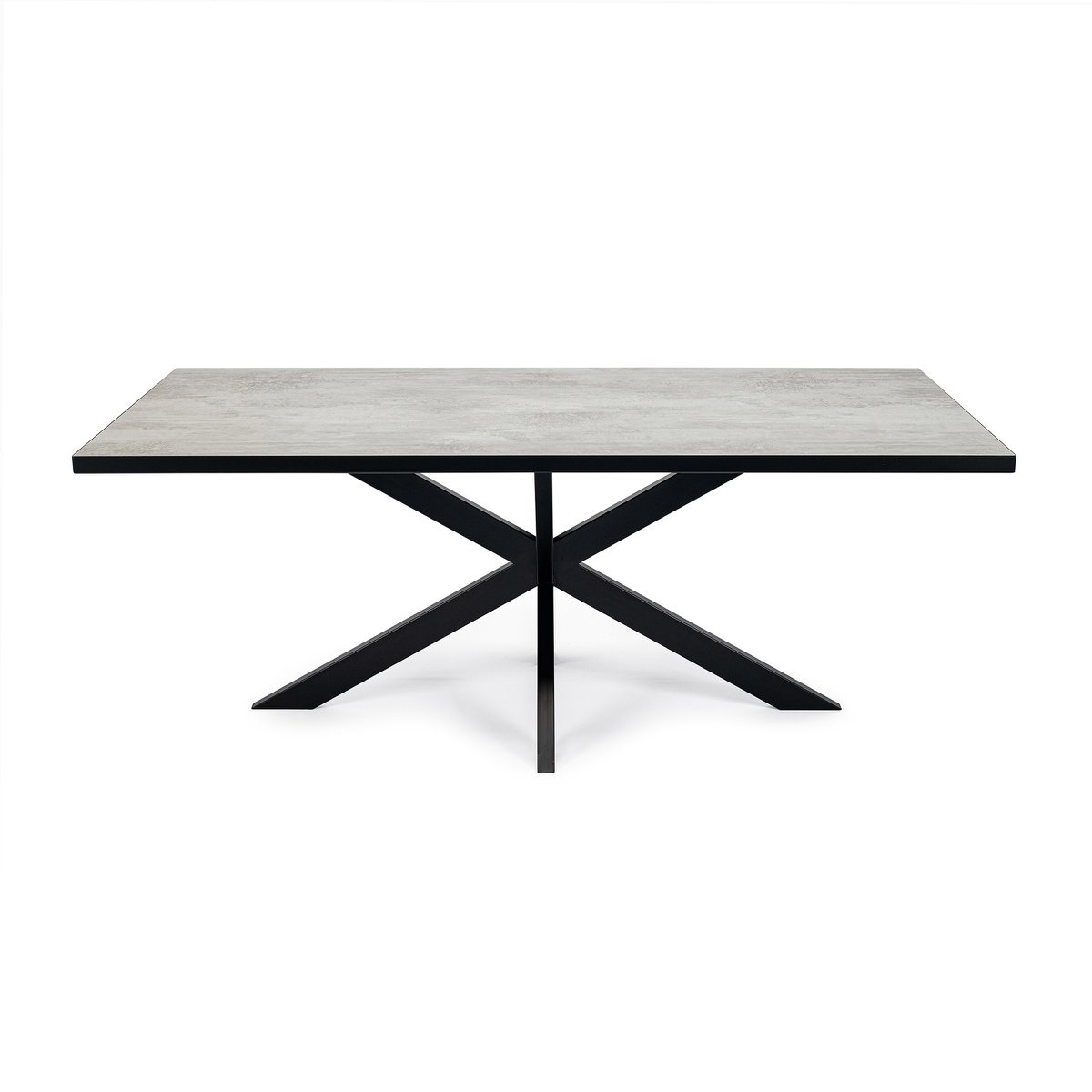 KantoormeubelenPlus Stalux Eettafel 'Gijs' 240 x 100cm, kleur zwart / beton