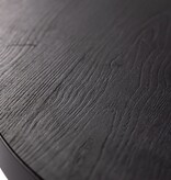 KantoormeubelenPlus Stalux Ovale eettafel 'Mees' 210 x 100cm, kleur zwart / zwart eiken