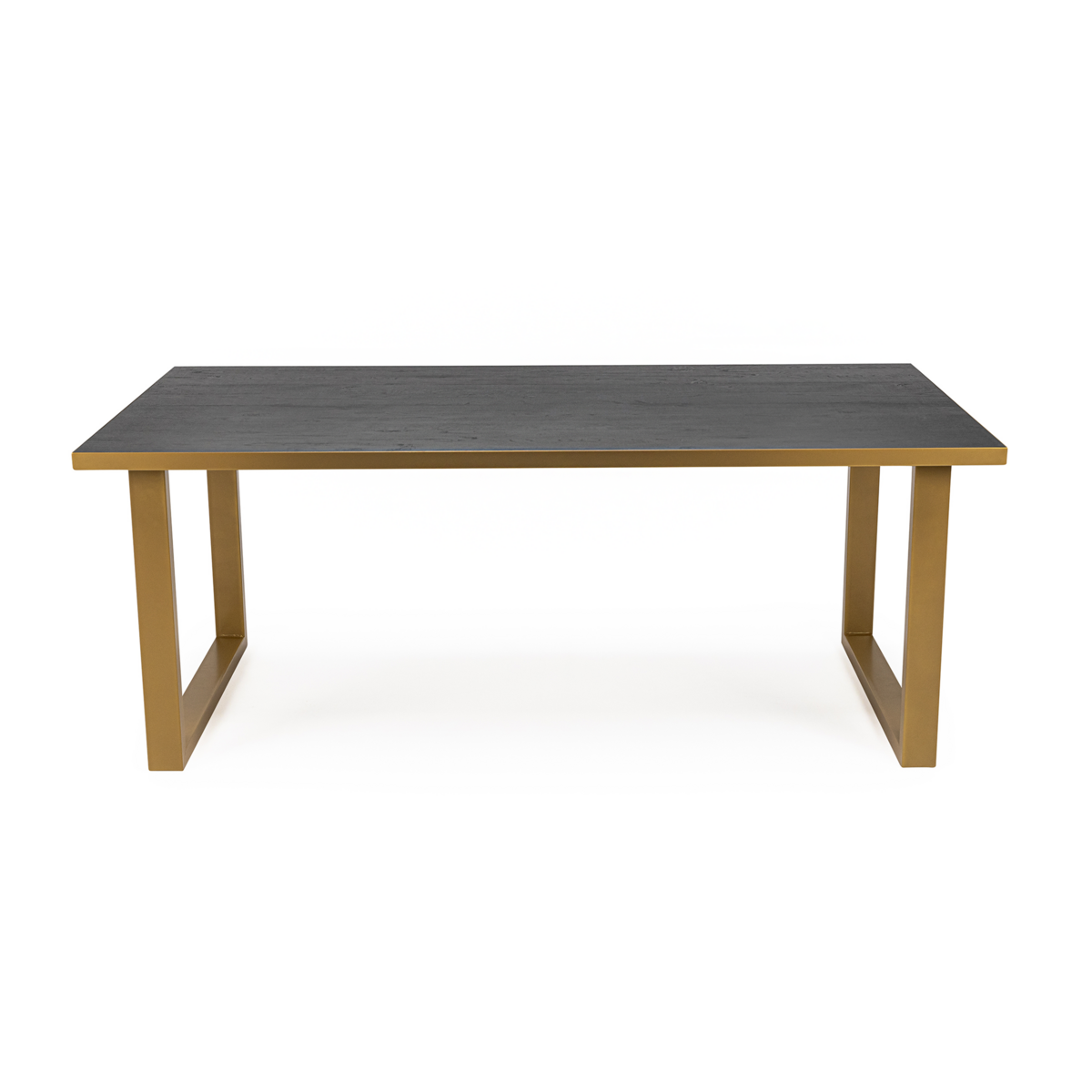 KantoormeubelenPlus Stalux Eettafel 'Joop' 240 x 100cm, kleur goud / zwart eiken