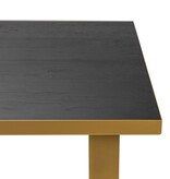KantoormeubelenPlus Stalux Eettafel 'Joop' 240 x 100cm, kleur goud / zwart eiken