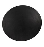 KantoormeubelenPlus Stalux Ronde eettafel 'Daan' 120cm, kleur zwart / zwart eiken