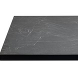 KantoormeubelenPlus Stalux Eettafel 'Gijs' 180 x 100cm, kleur zwart / zwart marmer