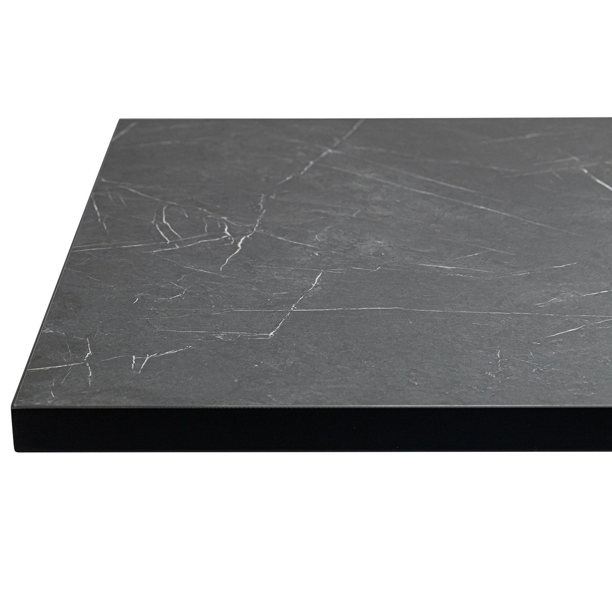 KantoormeubelenPlus Stalux Eettafel 'Gijs' 180 x 100cm, kleur zwart / zwart marmer