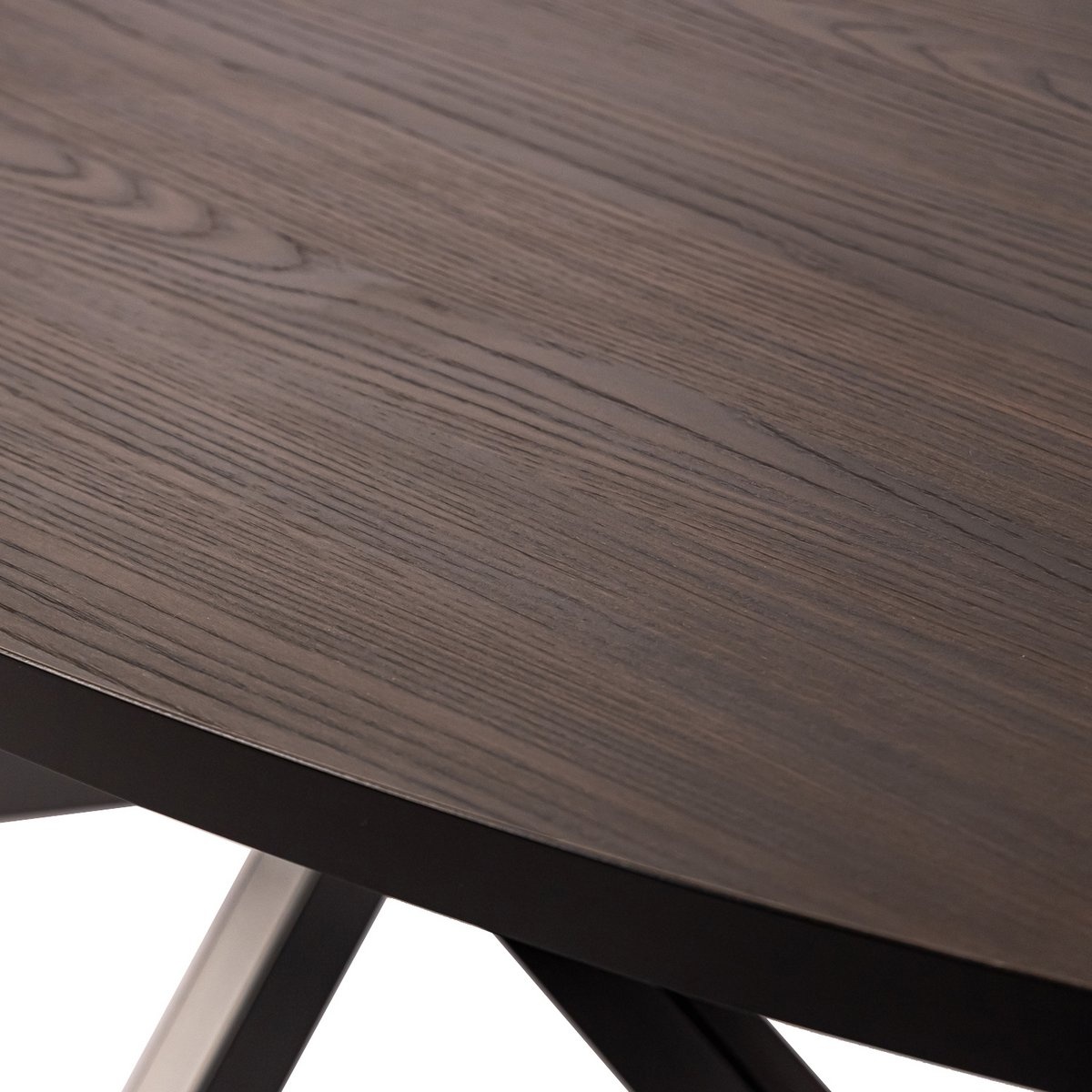 KantoormeubelenPlus Stalux Ovale eettafel 'Mees' 210 x 100cm, kleur zwart / bruin hout