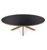 KantoormeubelenPlus Stalux Ovale eettafel 'Mees' 210 x 100cm, kleur goud / zwart eiken