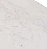 KantoormeubelenPlus Stalux Ovale eettafel 'Mees' 210 x 100cm, kleur zwart / wit marmer