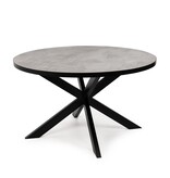 KantoormeubelenPlus Stalux Ronde eettafel 'Daan' 120cm, kleur zwart / beton