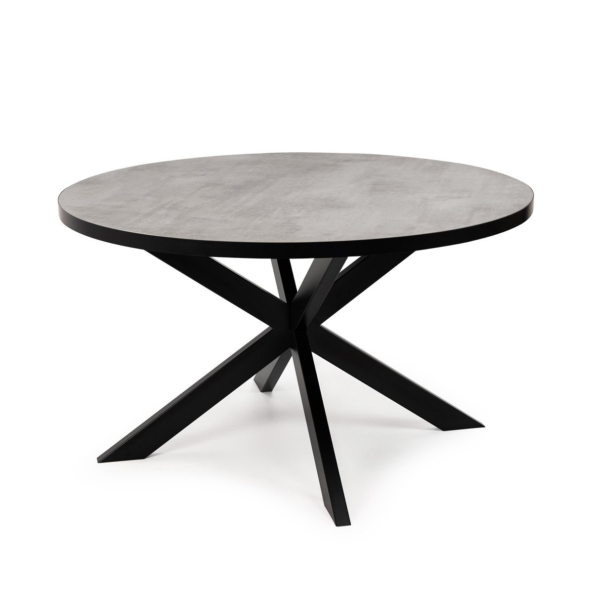 KantoormeubelenPlus Stalux Ronde eettafel 'Daan' 120cm, kleur zwart / beton