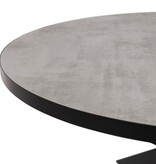 KantoormeubelenPlus Stalux Ronde eettafel 'Daan' 120cm, kleur zwart / beton