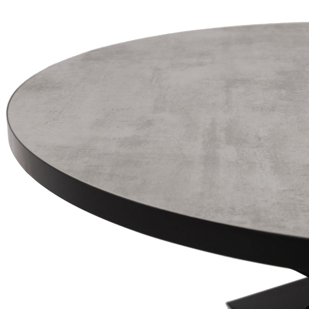 KantoormeubelenPlus Stalux Ronde eettafel 'Daan' 120cm, kleur zwart / beton