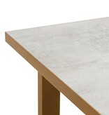 KantoormeubelenPlus Stalux Eettafel 'Roos' 200 x 100cm, kleur goud / beton