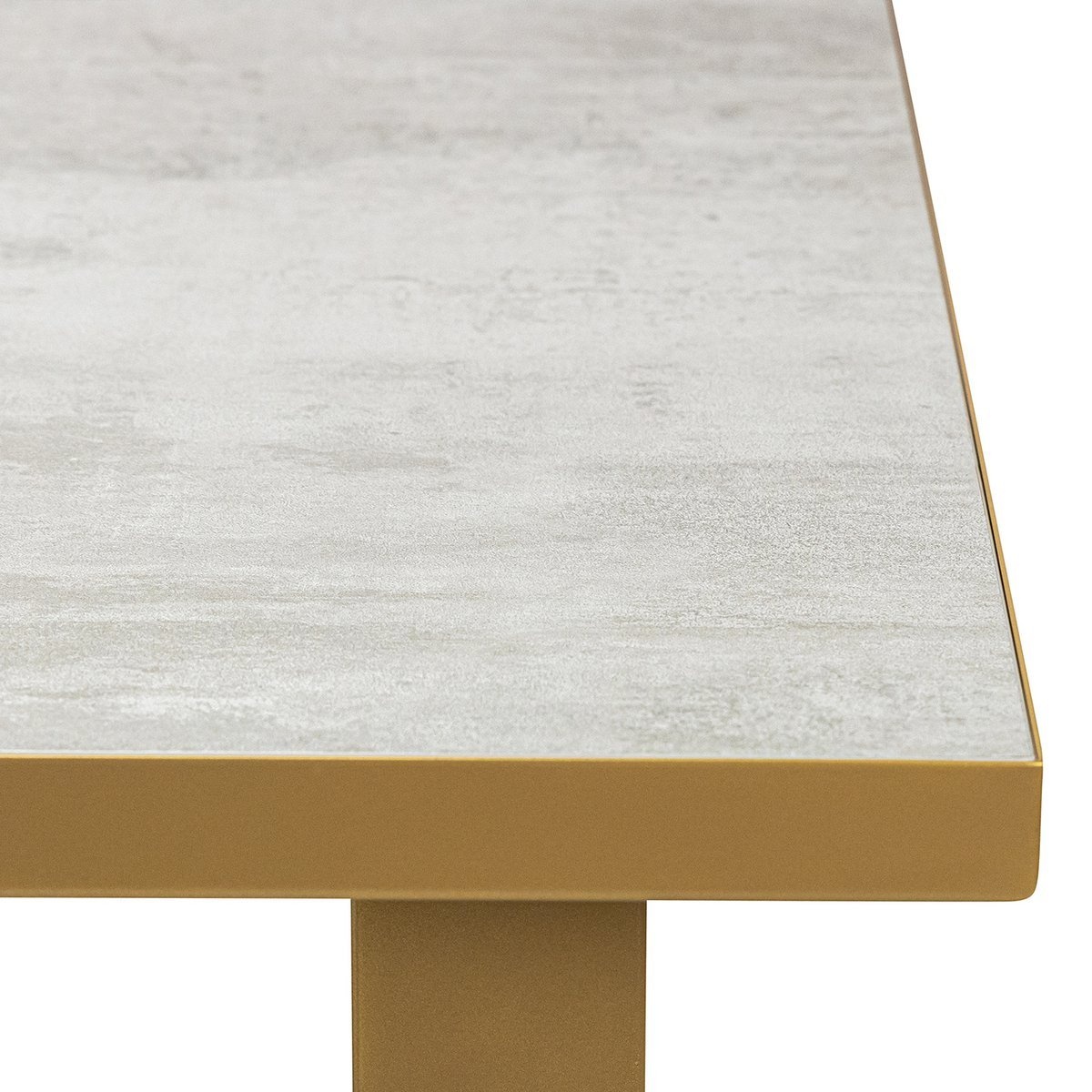 KantoormeubelenPlus Stalux Eettafel 'Roos' 200 x 100cm, kleur goud / beton