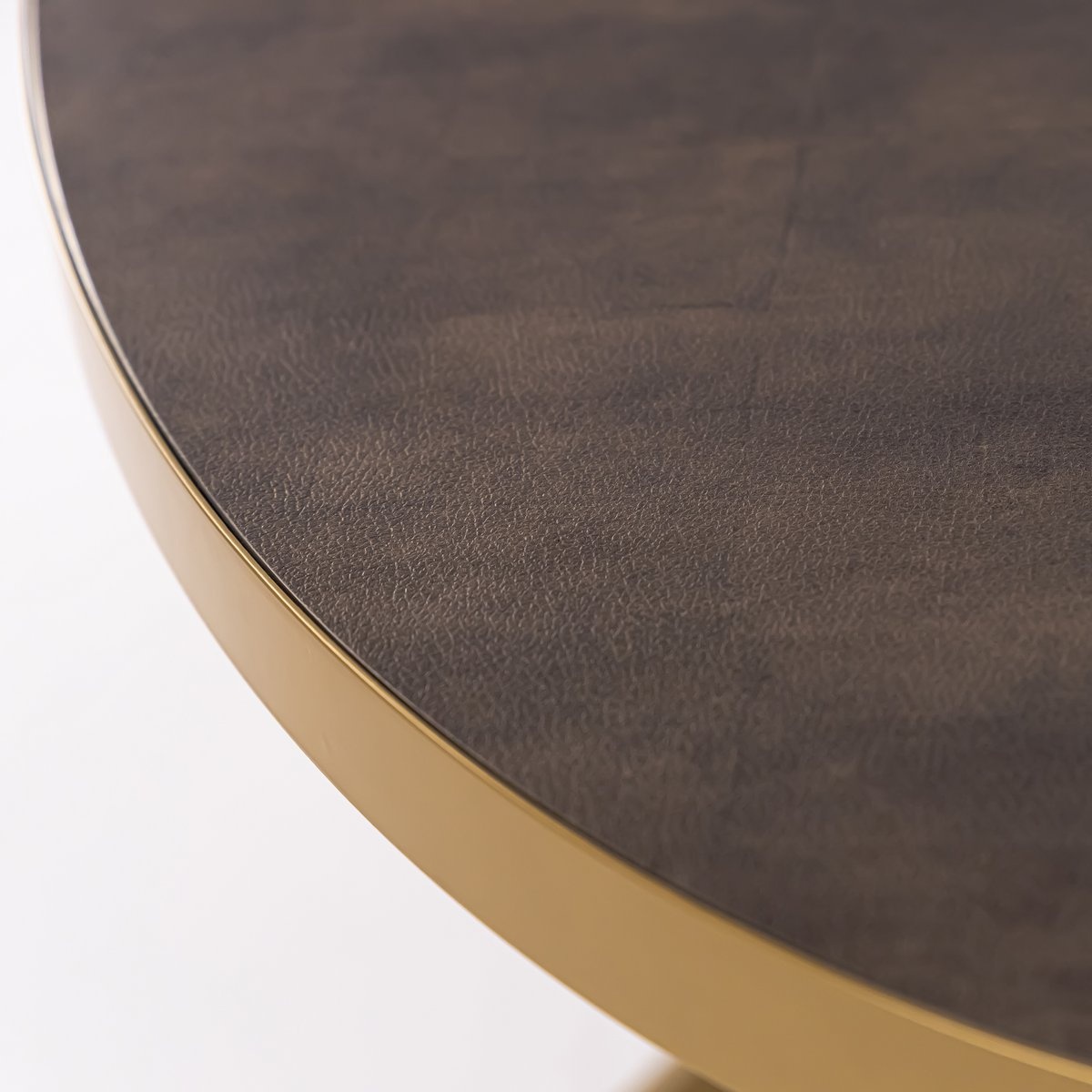 KantoormeubelenPlus Stalux Ovale eettafel 'Mees' 240 x 110cm, kleur goud / lederlook bruin