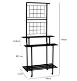 KantoormeubelenPlus Greenrax Plantenstandaard - L90 x B44 x H190 cm - Metaal - Zwart