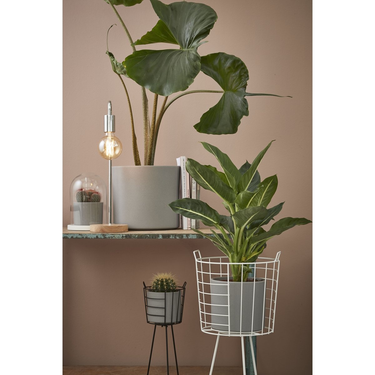 KantoormeubelenPlus Hella Glazen Stolp - H38 x Ø23 cm - Transparant, Wit
