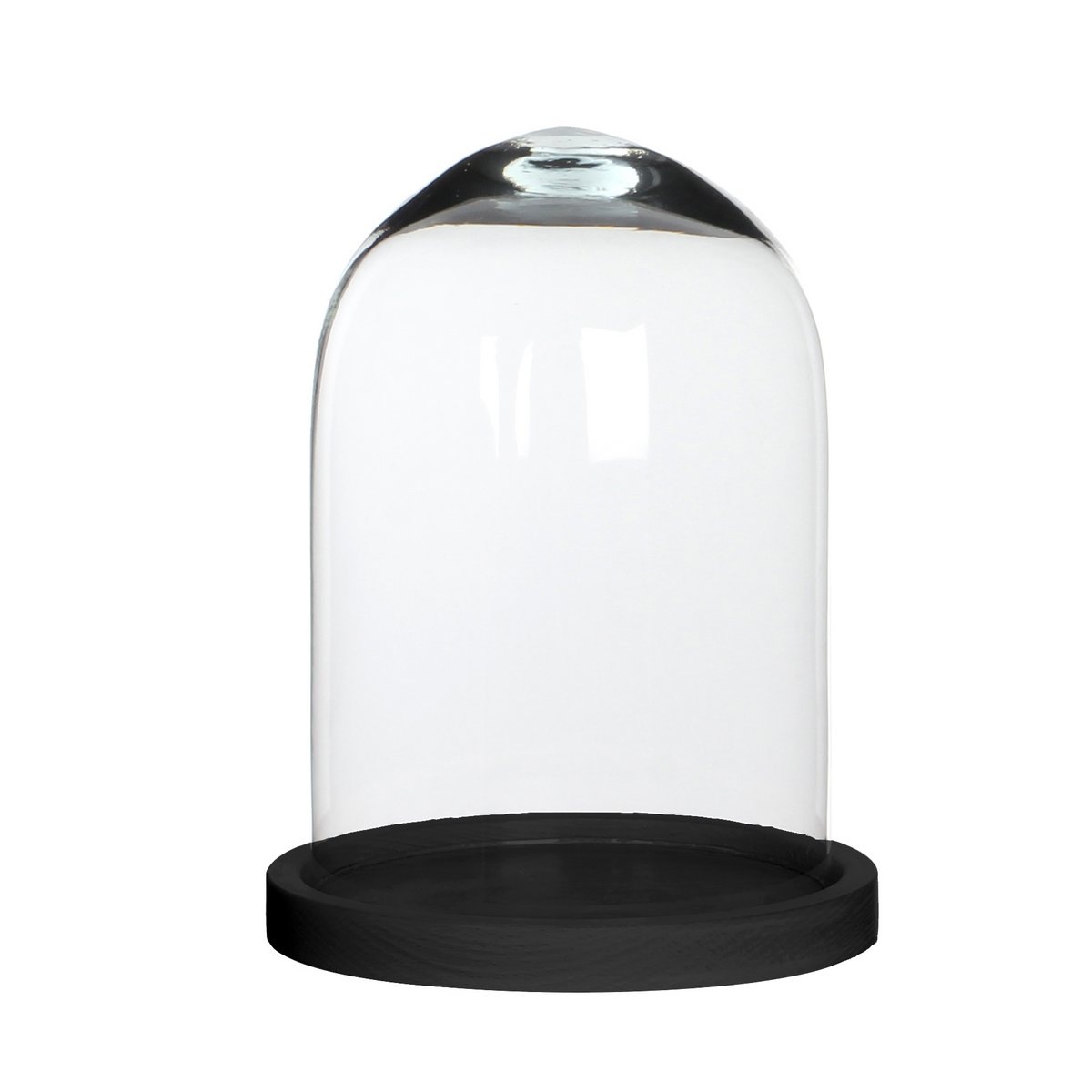 KantoormeubelenPlus Hella Glazen Stolp - H23 x Ø17 cm - Transparant, Zwart