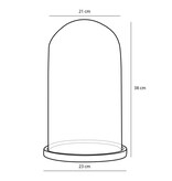 KantoormeubelenPlus Hella Glazen Stolp - H38 x Ø23 cm - Transparant, Lichtbruin
