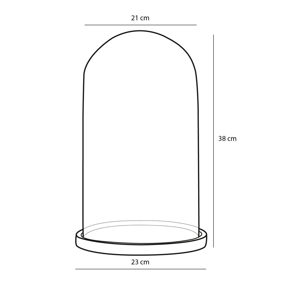 KantoormeubelenPlus Hella Glazen Stolp - H38 x Ø23 cm - Transparant, Lichtbruin