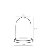 KantoormeubelenPlus Hella Glazen Stolp - H23 x Ø17 cm - Transparant, Zwart