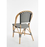 KantoormeubelenPlus Mandox Bistrostoel - L51 x B57 x H90 cm - Rotan - Zwart, Wit