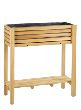 KantoormeubelenPlus Glenwood Plantenbak Rechthoek voor Buiten - L70 x B30 x H75 cm - Acaciahout - Bruin