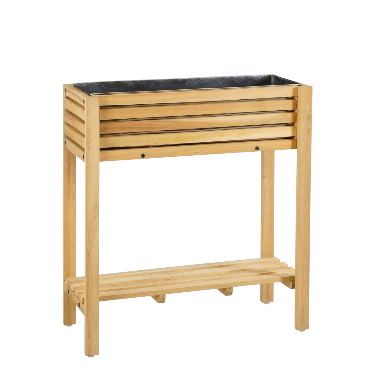 KantoormeubelenPlus Glenwood Plantenbak Rechthoek voor Buiten - L70 x B30 x H75 cm - Acaciahout - Bruin