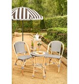 KantoormeubelenPlus Mandox Bistrostoel - L51 x B57 x H90 cm - Rotan - Zwart, Wit