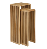 KantoormeubelenPlus Yonker Plantentafel - Set van 2 - L35 x B25 x H80 cm - Gerecycled Hout - Bruin