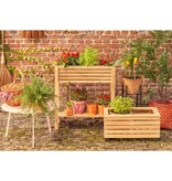 KantoormeubelenPlus Glenwood Plantenbak Rechthoek voor Buiten - L70 x B30 x H75 cm - Acaciahout - Bruin