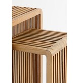 KantoormeubelenPlus Yonker Plantentafel - Set van 2 - L35 x B25 x H80 cm - Gerecycled Hout - Bruin