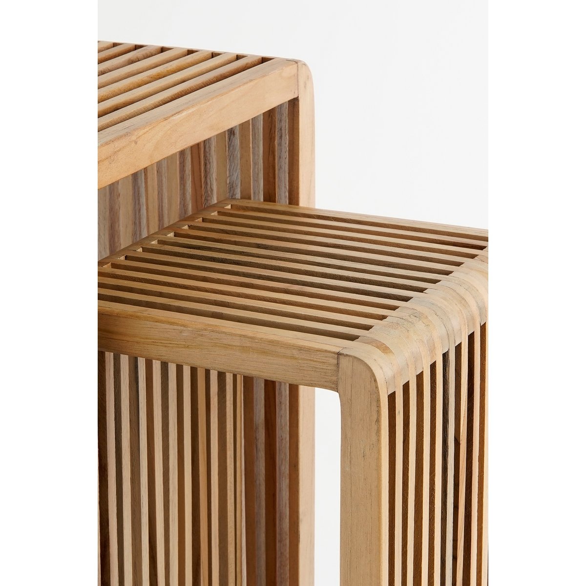 KantoormeubelenPlus Yonker Plantentafel - Set van 2 - L35 x B25 x H80 cm - Gerecycled Hout - Bruin