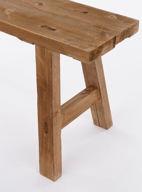 KantoormeubelenPlus Bold Houten Bankje - L108 x B29,5 x H36,5 cm - Gerecycled Hout - Bruin