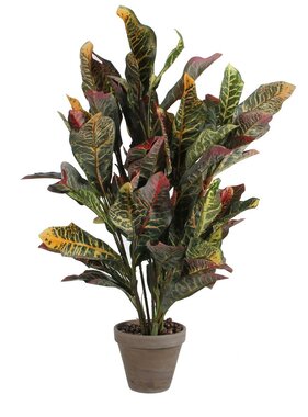 KantoormeubelenPlus Croton Kunstplant in Bloempot Stan - H73 x Ø40 cm - Bont