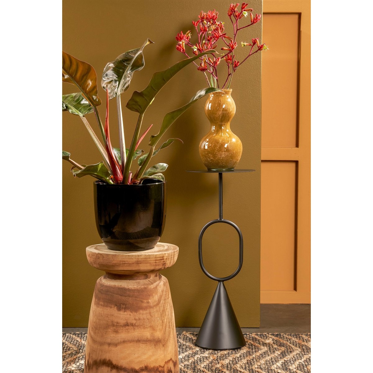 KantoormeubelenPlus Ruben Plantentafel - H60 x Ø24 cm - Metaal - Zwart