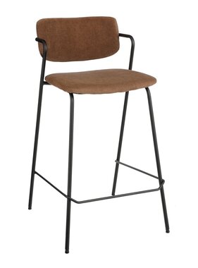 KantoormeubelenPlus Nanet Barkruk - H91 cm - Velvet - Donkerbruin