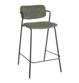 KantoormeubelenPlus Nanet Barkruk - H91 cm - Velvet - Donkergroen