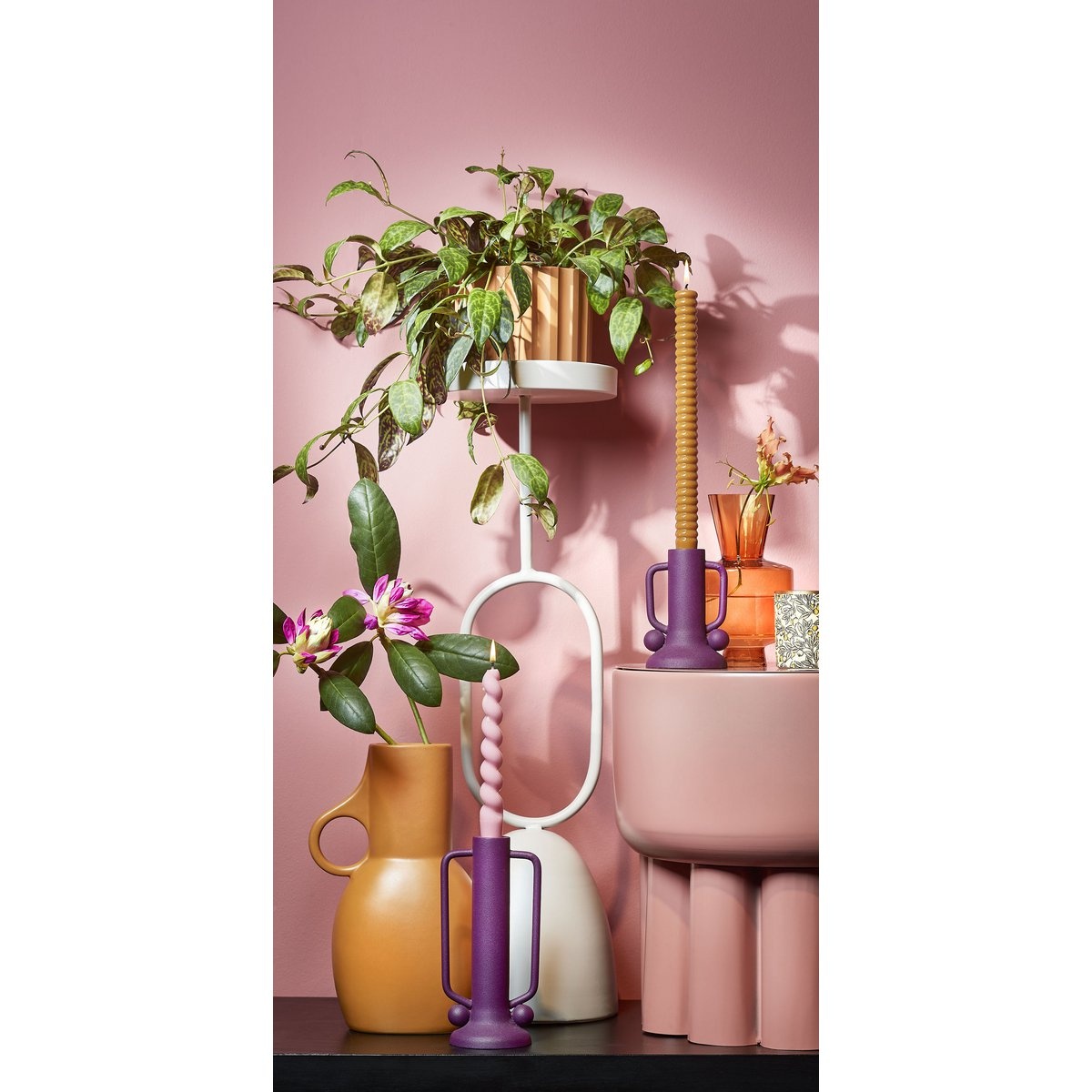 KantoormeubelenPlus Ruben Plantentafel - H70 x Ø20 cm - Metaal - Beige