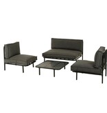 KantoormeubelenPlus Celo Loungetafel - L80 x B80 x H23 cm - Metaal - Zwart