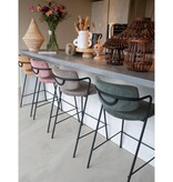 KantoormeubelenPlus Nanet Barkruk - H91 cm - Velvet - Beige